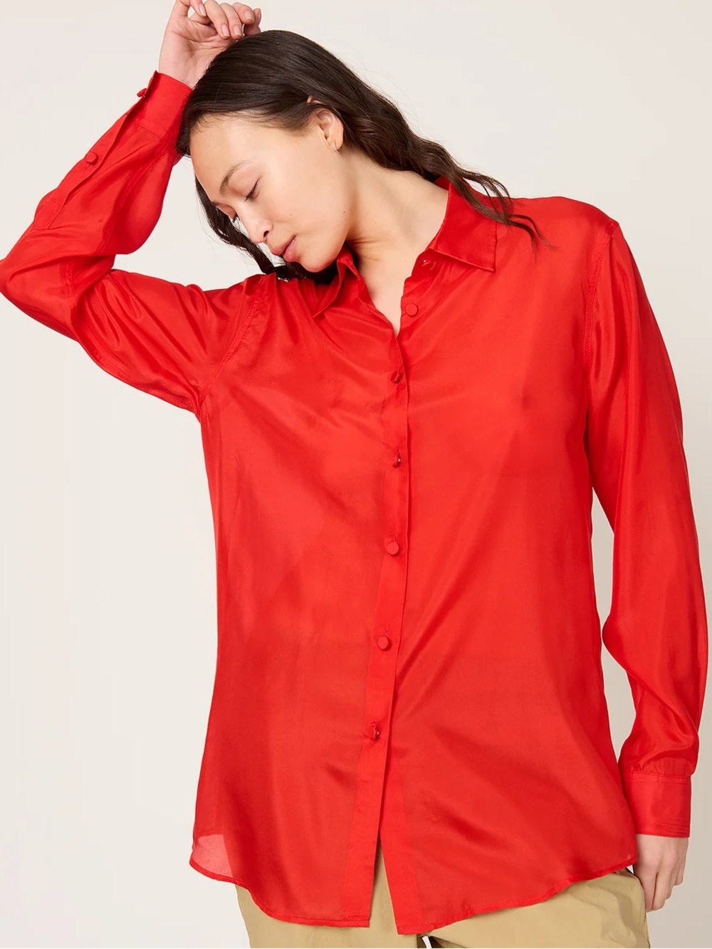 Rachel Comey Silk Quinny Shirt in Red